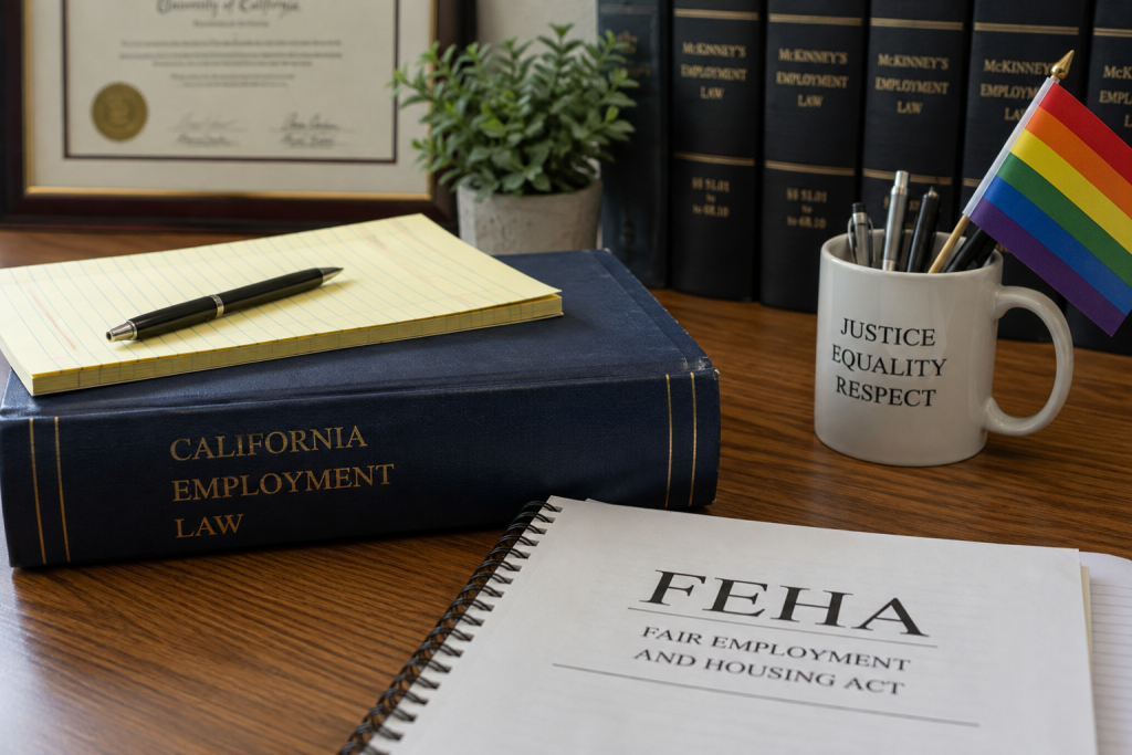 does FEHA protect LGBTQ+ individuals only from explicit acts in California?
